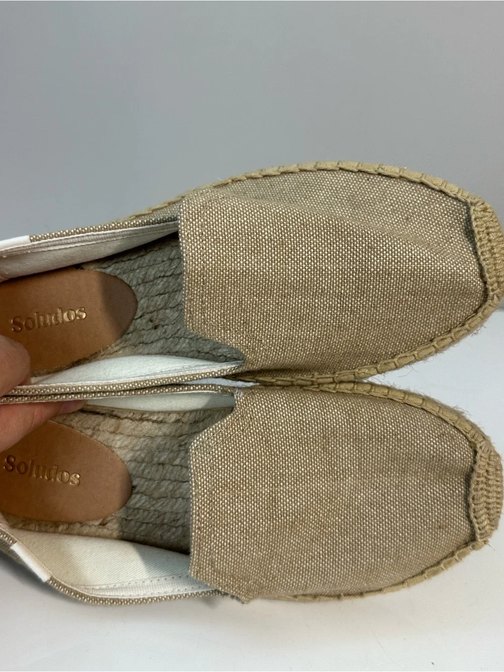 Soludos Platform Espadrille Smoking Slipper Classic Natural Size 7